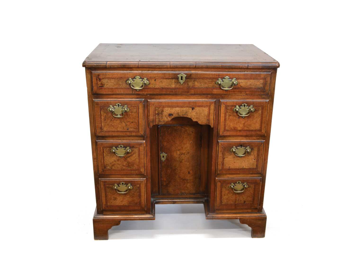 329 - George II Walnut Feather-banded Kneehole Desk