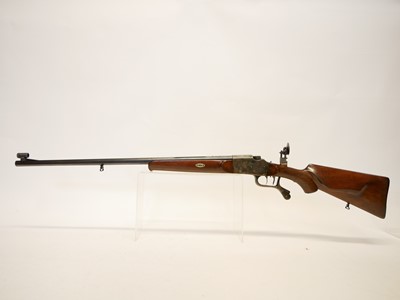 Lot 36 - German 8.15 x 46 falling block target rifle,...
