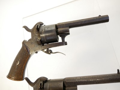 Lot 17 - Three Belgian pinfire revolvers, with 3 inch...