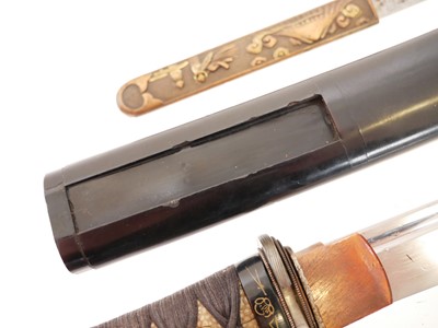 Lot 126 - Japanese Tanto, 27cm cutting edge, 3mm sori,...
