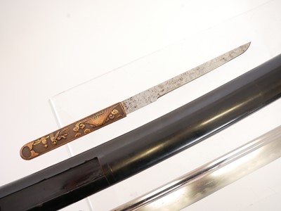 Lot 126 - Japanese Tanto, 27cm cutting edge, 3mm sori,...