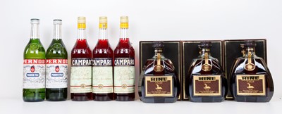 Lot 197 - 8 bottles Mixed Lot Hine VSOP Cognac, Campari and Pernod