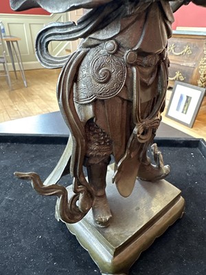 Lot 51 - A Chinese Bronze Figure of Guan Yu