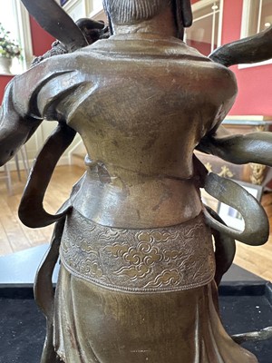 Lot 51 - A Chinese Bronze Figure of Guan Yu