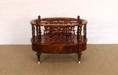 Lot 167 - A Victorian Burr Walnut Canterbury