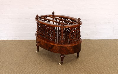 Lot 167 - A Victorian Burr Walnut Canterbury