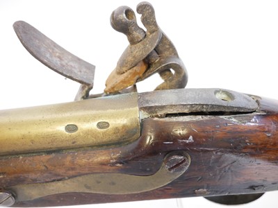 Lot 25 - Flintlock blunderbuss, 16inch brass barrel...