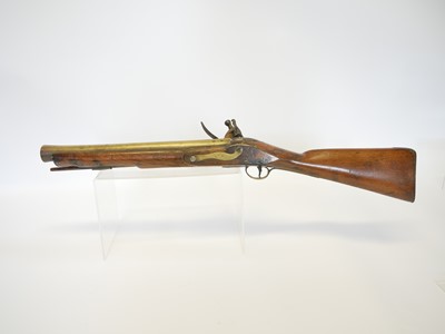 Lot 25 - Flintlock blunderbuss, 16inch brass barrel...