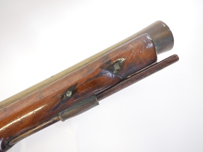 Lot 25 - Flintlock blunderbuss, 16inch brass barrel...