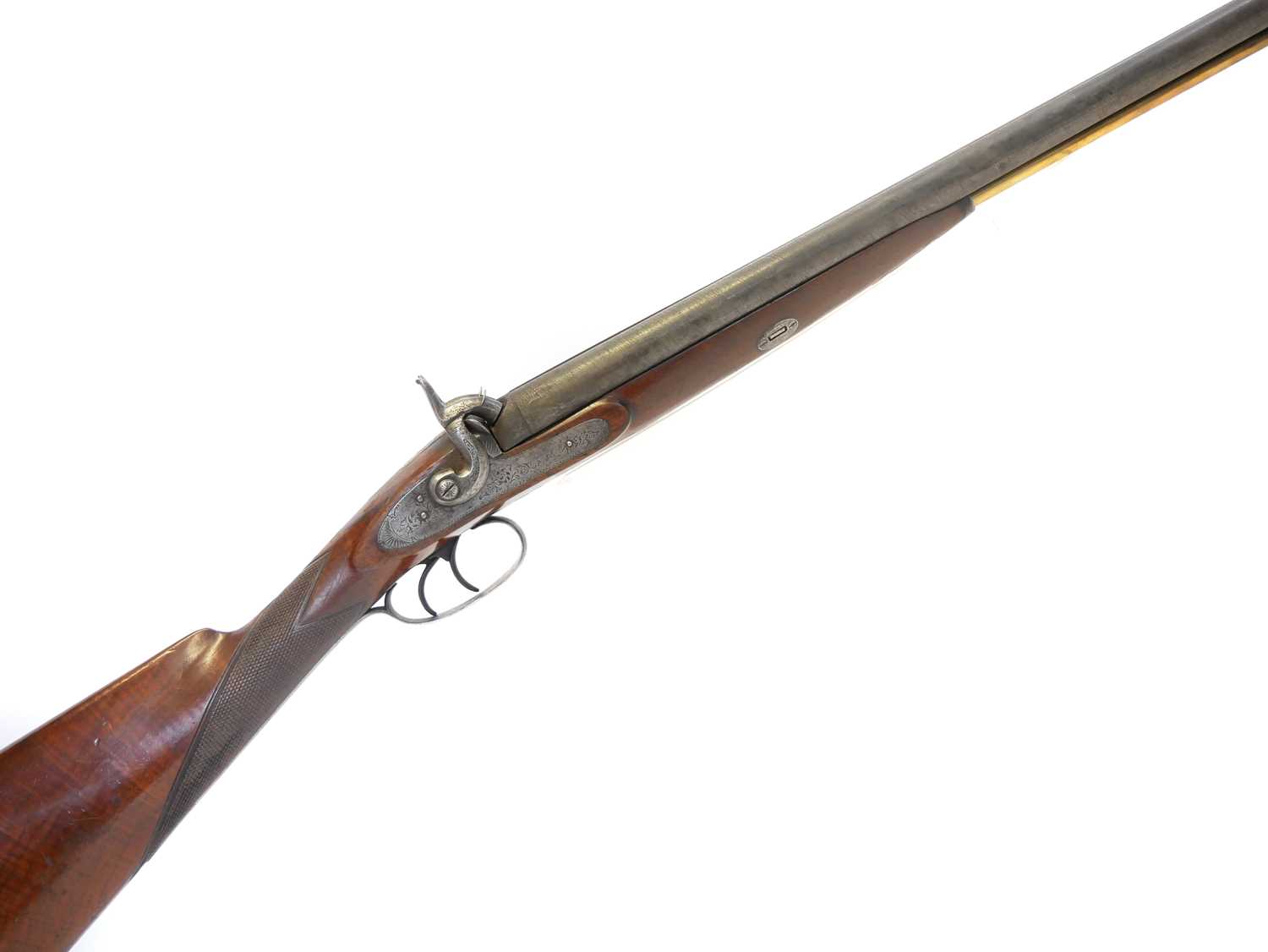 Lot 84 - Percussion 18 bore double barrel shotgun,...