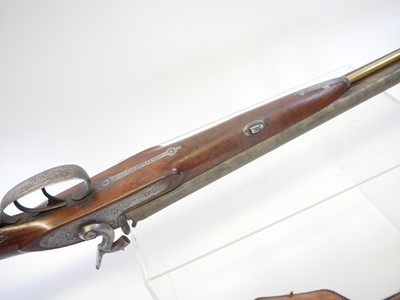 Lot 84 - Percussion 18 bore double barrel shotgun,...