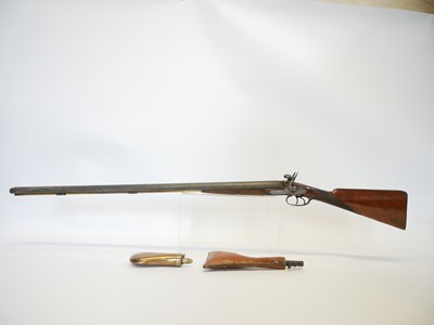 Lot 84 - Percussion 18 bore double barrel shotgun,...