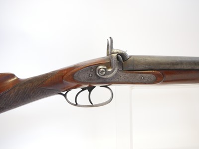 Lot 84 - Percussion 18 bore double barrel shotgun,...