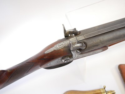 Lot 84 - Percussion 18 bore double barrel shotgun,...
