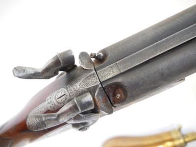 Lot 84 - Percussion 18 bore double barrel shotgun,...