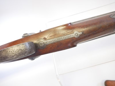 Lot 84 - Percussion 18 bore double barrel shotgun,...