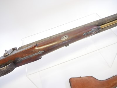 Lot 84 - Percussion 18 bore double barrel shotgun,...