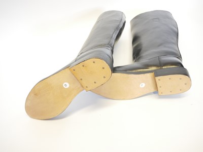Lot 213 - Pair of reproduction German black leather...