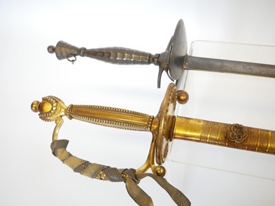 Lot 165 - Two court swords, one with the majority of the...