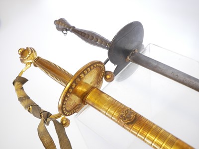 Lot 165 - Two court swords, one with the majority of the...