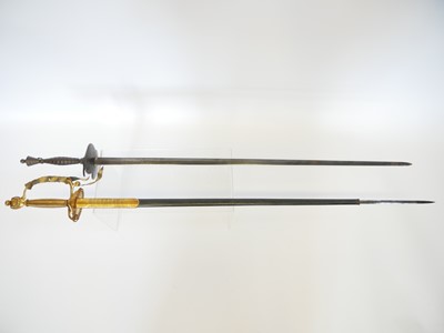 Lot 165 - Two court swords, one with the majority of the...