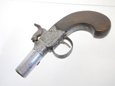 Lot 8 - Percussion box lock pistol, 1.5inch 30 bore...