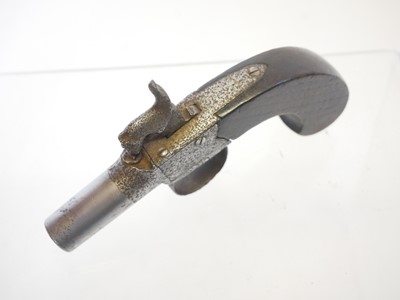 Lot 8 - Percussion box lock pistol, 1.5inch 30 bore...