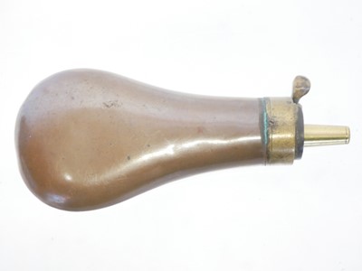 Lot 152 - Sykes 120 bore revolver powder flask, brass...