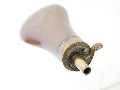 Lot 152 - Sykes 120 bore revolver powder flask, brass...