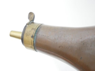 Lot 152 - Sykes 120 bore revolver powder flask, brass...