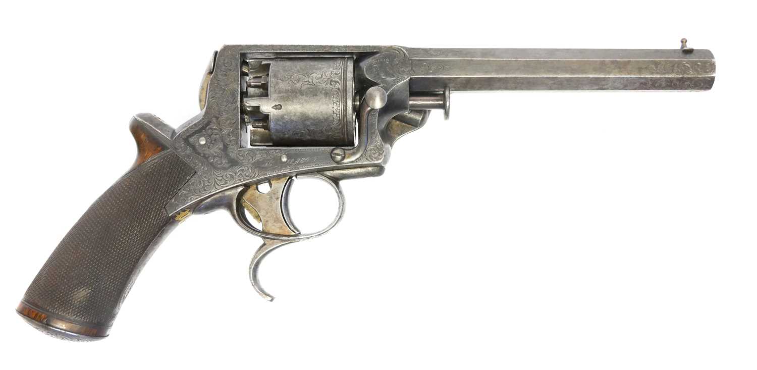 Lot 49 - Engraved .54 bore Tranter percussion revolver,...