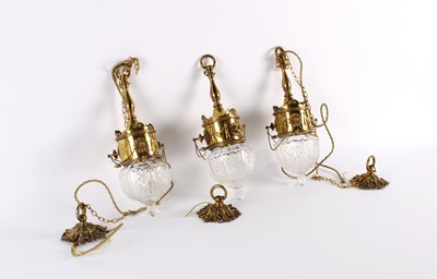 Lot 256 - An Attractive Set of Three Edwardian Neo-Classical Revival Ceiling Lights