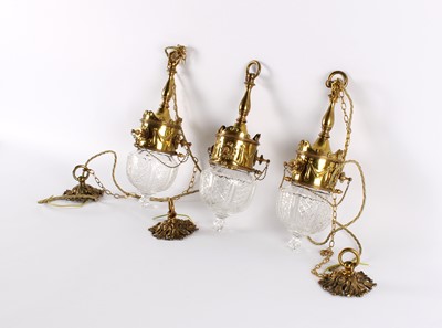 Lot 256 - An Attractive Set of Three Edwardian Neo-Classical Revival Ceiling Lights
