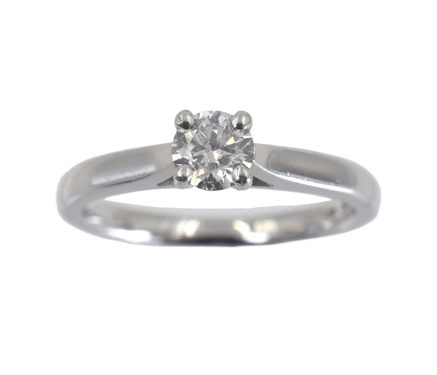 Lot 46 - A 0.33ct diamond and platinum solitaire ring