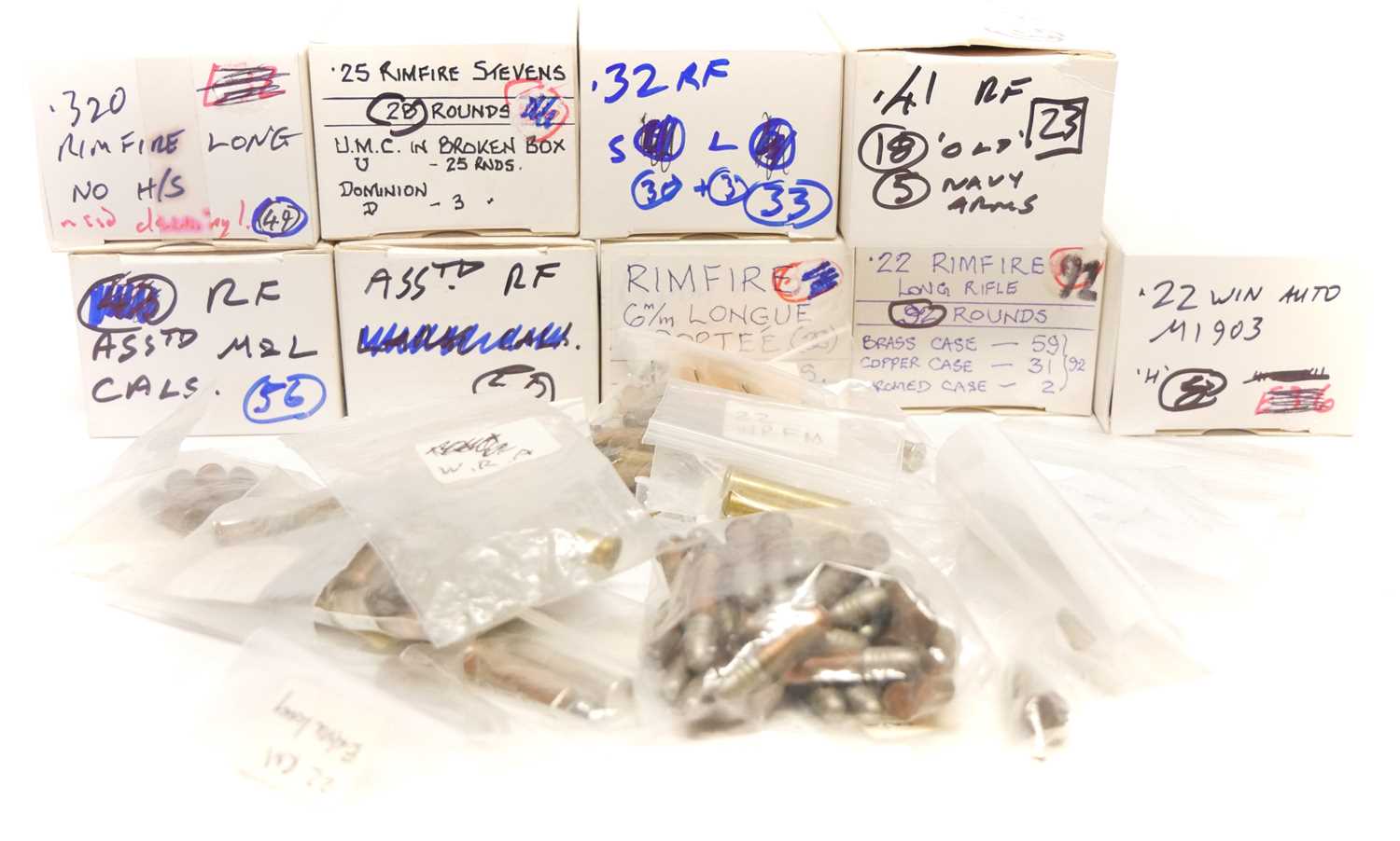 Lot 800 - Collection of rimfire ammunition, to include...
