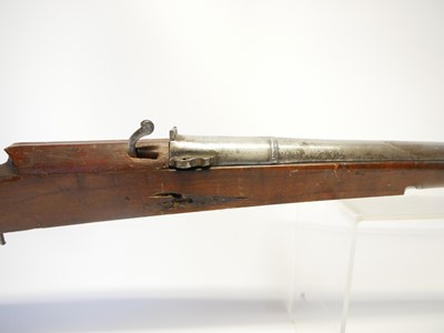 Lot 57 - Indian matchlock musket, approximately 20 bore,...