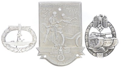 Lot 365 - Three German Third Reich badges, to include a...