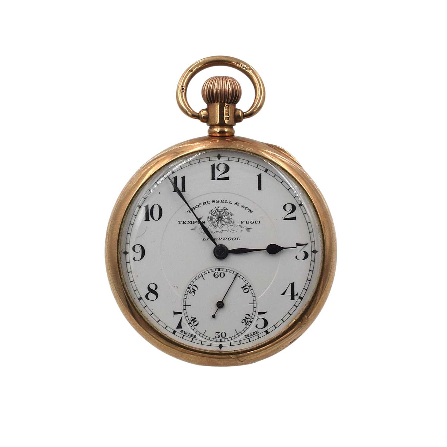 Lot 124 - A 9ct Thomas Russell & Son pocket watch