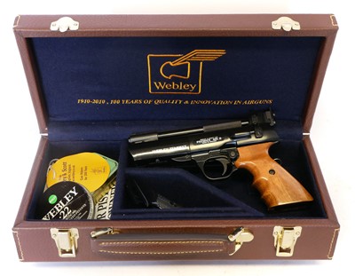 Lot 180 - Cased Webley Tempest .22 air pistol, no serial...