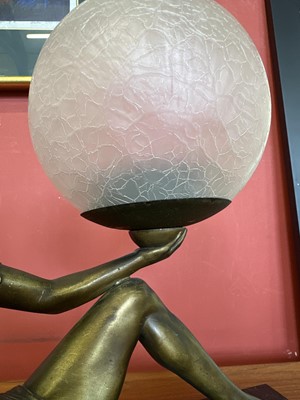 Lot 106 - Art Deco 'Egyptian Revival' Patinated Bronze Table Lamp