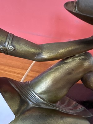 Lot 106 - Art Deco 'Egyptian Revival' Patinated Bronze Table Lamp