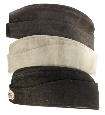 Lot 367 - Three Third Reich side caps stripped of...