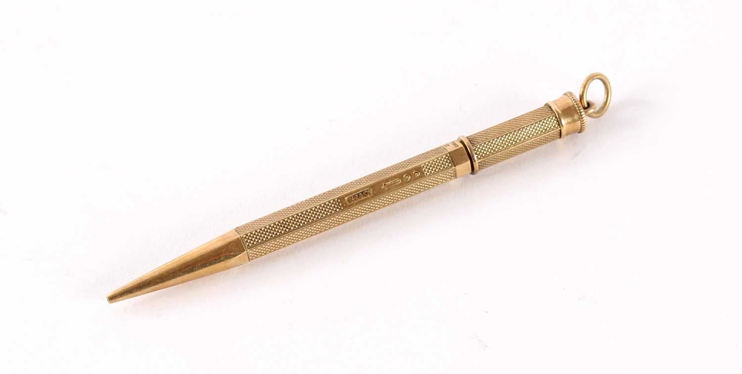 Lot A George V 9ct Yellow Gold "Everpoint" Pencil