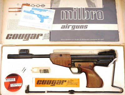 Lot 166 - Boxed Milbro Cougar .22 air pistol, no serial...