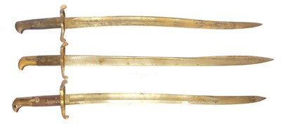 Lot 298 - Three Yataghan bayonets, to include a...
