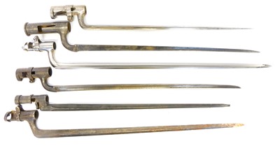 Lot 307 - Six various socket bayonets without scabbards....