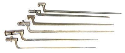 Lot 308 - Six various socket bayonets without scabbards....