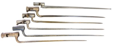 Lot 309 - Six various socket bayonets without scabbards....