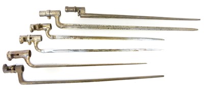 Lot 310 - Six various socket bayonets without scabbards....