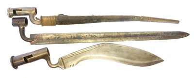Lot 313 - Three socket bayonets, to include an 1840...